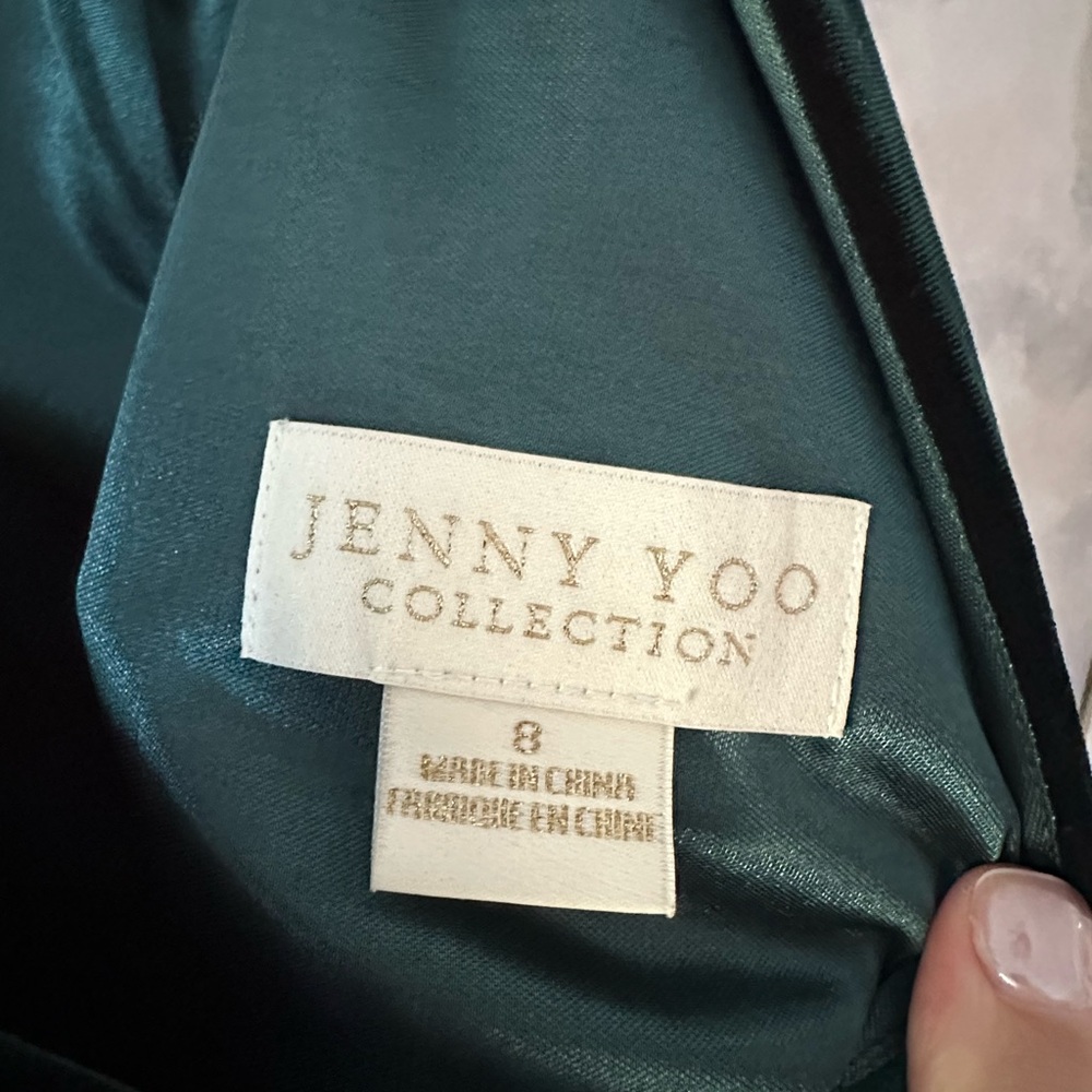 Jenny Yoo Collection in Dark Green Velvet